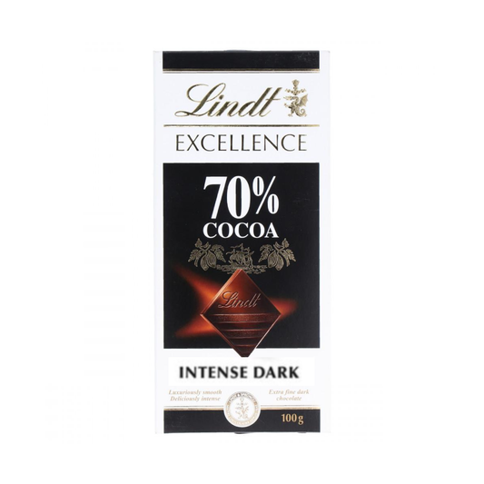 Lindt Excellence Intense Dark 70% Cacao Chocolate 100Gm